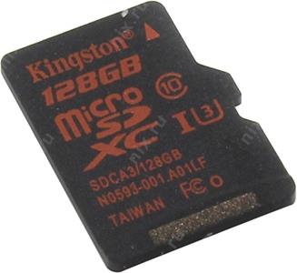 Kingston SDCA3/128GBSP microSDXC Memory Card 128Gb UHS-I U3