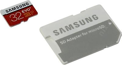 Samsung EVO Plus MB-MC32DA microSDHC Memory Card 32Gb Class10 UHS-I U1+ microSD-- SD Adapter