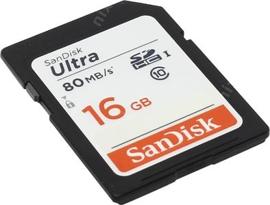 SanDisk Ultra SDSDUNC-016G-GN6IN SDHC Memory Card 16Gb UHS-I U1 Class10