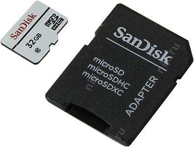 SanDisk SDSDQQ-032G-G46A microSDHC Memory Card 32Gb Class10 + microSD-- SD Adapter