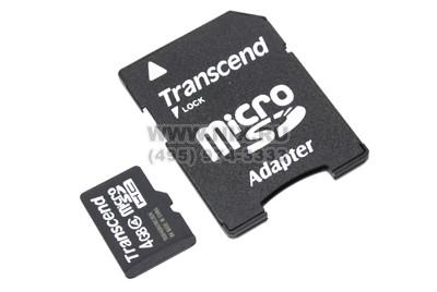 Transcend TS4GUSDHC4 microSDHC 4Gb Class4+microSD--SD Adapter