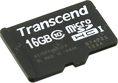Transcend TS16GUSDC10 microSDHC Memory Card 16Gb Class10