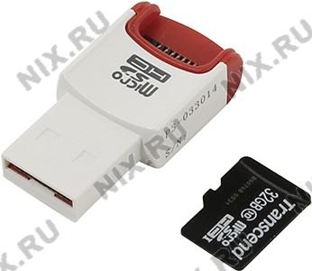 Transcend TS32GUSDHC10-P3 microSDHC Memory Card 32Gb Class10 +USB MicroSDHC Reader