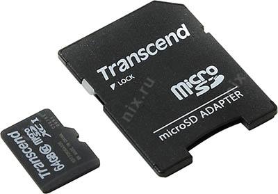 Transcend TS64GUSDXC10 microSDXC 64Gb Class 10 + microSD--SD Adapter