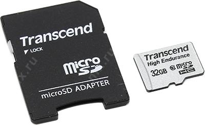 Transcend TS32GUSDHC10V microSDHC 32Gb Class 10 + microSD--SD Adapter