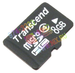 Transcend TS8GUSDHC4 microSDHC Memory Card 8Gb Class4 + microSD--SD Adapter