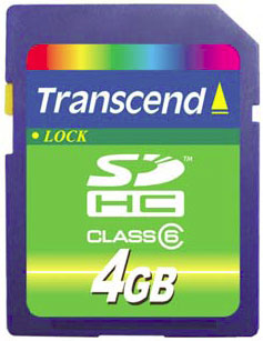 Transcend TS4GSDHC6 SDHC Memory Card 4Gb Class6