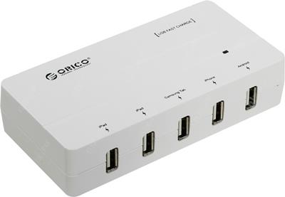 Orico DCH-5U(-US)-WH   USB (. AC100-240V, .DC5V, 5*USB 2.1A)