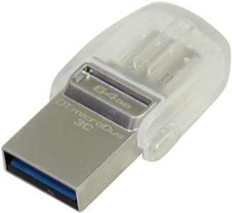 Kingston DTDUO3C/64GB DataTraveler microDuo 3C USB3.1/USB-C OTG Flash Drive 64Gb (RTL)