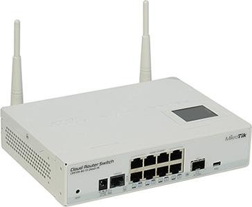 MikroTik CRS109-8G-1S-2HnD-IN Cloud Switch CRS109 (8UTP 1000Mbps,802.11b/g/n, 1xUSB, 4dBi)